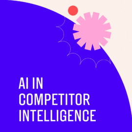 Ai in competitor intelligence text on blue and cream background