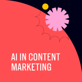 Ai in content marketing text on black and red background