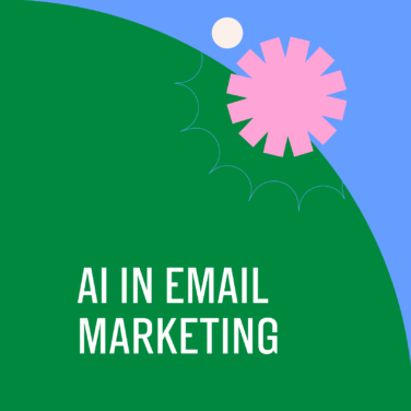 Ai in email marketing text on blue and green background