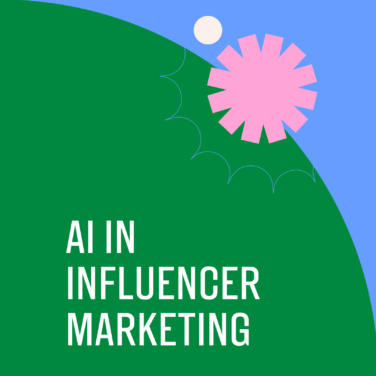 Ai in influencer marketing text on green and blue background
