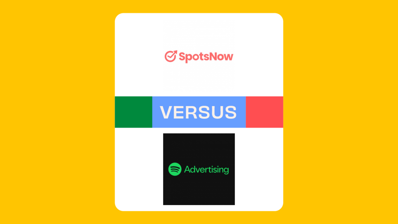 Spotsnow Versus Spotify ad studio 14234